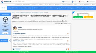 Student Reviews of Rajalakshmi Institute of Technology, [RIT] Chennai
