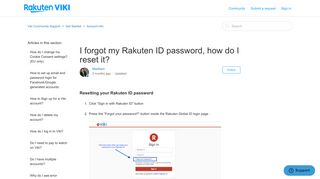 I forgot my Rakuten ID password, how do I reset it? – Viki Community ...