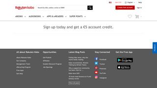 Sign up today and get a €5 account credit. | Rakuten Kobo