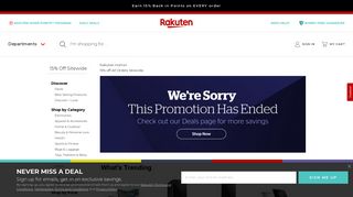 15% off All Orders Sitewide | Rakuten.com