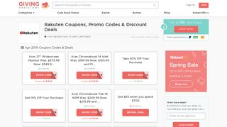 20% Off Rakuten Coupons & Promo Codes 2019 + 5% Cash Back