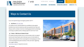 Ways to Contact Us – Raleigh Neurology Associates