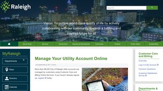 Manage Your Utility Account Online | raleighnc.gov - City of Raleigh