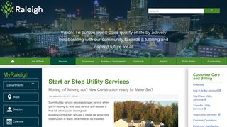 Start or Stop Utility Services | raleighnc.gov - City of Raleigh