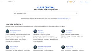 Class Central • #1 Search Engine for Free Online Courses & MOOCs