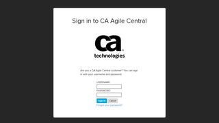 Sign in to CA Agile Central - CA Agile Central Login