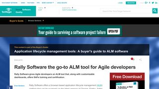 Rally Software the go-to ALM tool for Agile developers