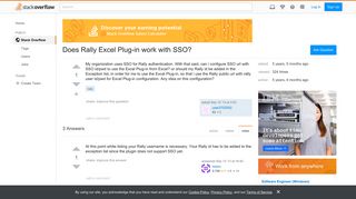 Does Rally Excel Plug-in work with SSO? - Stack Overflow