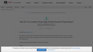How Do You Create a Free Agile Central Account ... | CA Communities