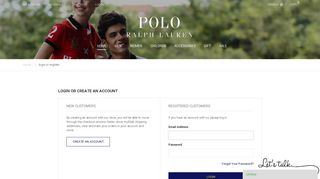 Login or Create an Account - Polo Ralph Lauren Indonesia Online Store