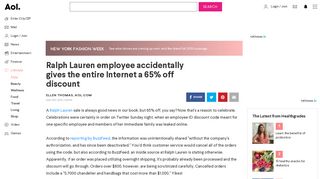 Ralph Lauren employee accidentally gives the entire Internet a 65 ...