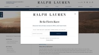 Customer Service | Ralph Lauren