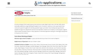 Ralphs Application, Jobs & Careers Online - Job-Applications.com