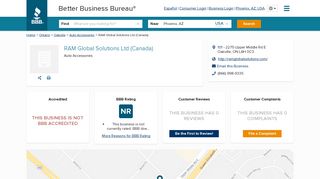 RAM Global Solutions Ltd (Canada) | Better Business Bureau® Profile