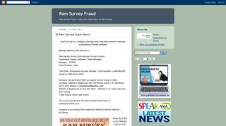 Ram Survey Fraud |Ram Survey Scam News