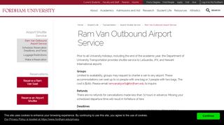 Ram Van Outbound Airport Service | Fordham