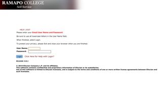 User Login - Ramapo College Information System