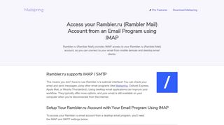 How to access your Rambler.ru (Rambler Mail) email account using ...