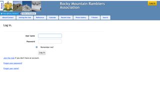 Log in. - Rocky Mountain Ramblers Association