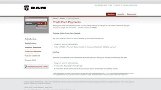 Ram MasterCard Personal Credit Card Payments - First Bankcard