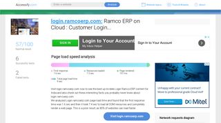 Access login.ramcoerp.com. Ramco ERP on Cloud : Customer Login...