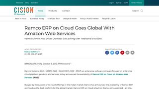 Ramco ERP on Cloud Goes Global With Amazon Web Services
