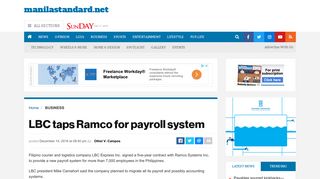 LBC taps Ramco for payroll system - Manila Standard