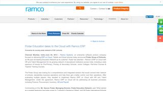 Podar Education takes to the Cloud with Ramco ERP - Ramco Systems