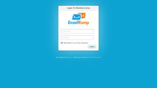 Email Ramp - Members Login Page
