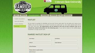 Waitlist - RamRide - Colorado State University