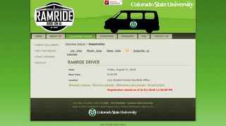 Registration - RamRide Driver - 8/31/2018 - RamRide