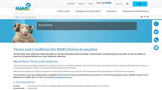 Terms & Conditions for RAMS Online AccessOne | RAMS