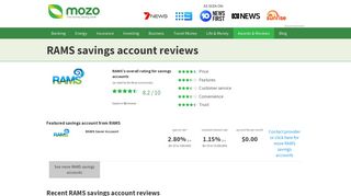 Customer reviews of RAMS savings account - Mozo