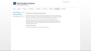 Current Job Vacancies - Peel Health Campus