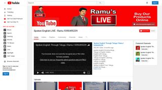 Spoken English LIVE : Ramu 9390495239 - YouTube