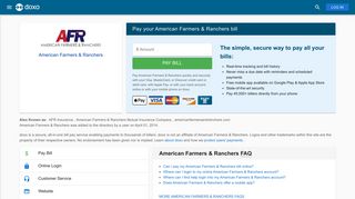 American Farmers & Ranchers (AFR Insurance): Login, Bill Pay ... - Doxo
