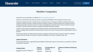 Member Companies | Homesite Insurance