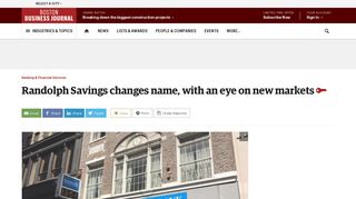 Randolph Savings changes name to Envision Bank, with an eye on ...