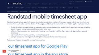 Mobile Timesheet App | Randstad Australia