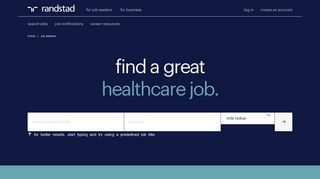 Jobs in Healthcare | Randstad Healthcare - Randstad USA