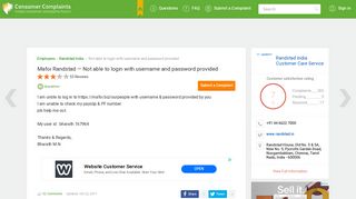 Mafoi Randstad — Not able to login with username and password ...