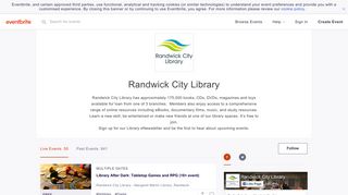 Randwick City Library Events | Eventbrite