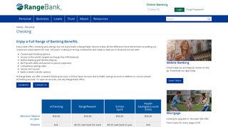 Range Bank Checking Accounts.