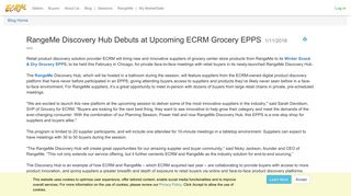 RangeMe Discovery Hub Debuts at Upcoming ECRM Grocery EPPS