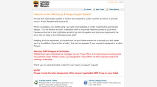 CMR Support Ticket System - Colorado Mounted Rangers