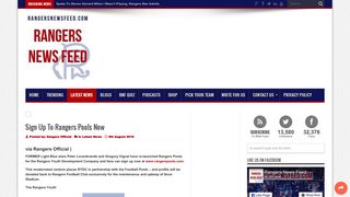 Sign Up To Rangers Pools Now | Rangers News Feed