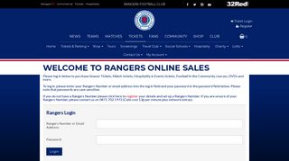 Rangers Login - Ticketing