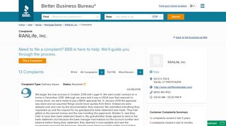 RANLife, Inc. | Complaints | Better Business Bureau® Profile