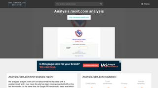 Analysis Rao IIT. Student Login - Rao IIT Academy