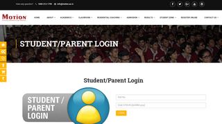 Student / Parent Login - Motion IIT JEE